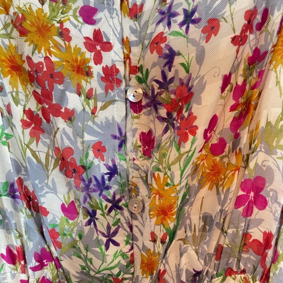 J.JILL FLORAL RUFFLED HEM MAXI DRESS $147 Large - Picture 5 of 10